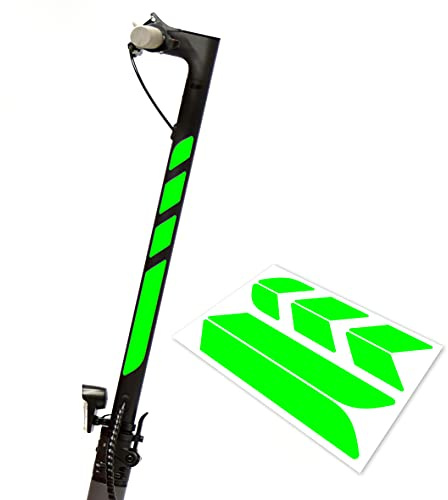 Lenkstange Aufkleber Bogen Universal für E-Scooter ca. 34-44cm Lang und 3cm Breit (Neon-Grün)