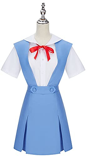 Weixu Women Dress Cosplay Costume Senior High School Uniform Blue Halloween M