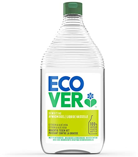 ECOVER - Liquide Vaisselle - Citron et Aloe Vera - Puissant Contre la Graisse - Lot de 8 x 950 ml - Paquet Économique