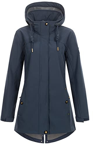 Ankerglut dam Damen Softshellmantel Kurzmantel Mit Kapuze Gefüttert Softshelljacke Übergangsjacke #Ankerglutbrise Softshelljacka