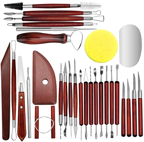 30-Piece Clay Sculpting Tools Set Perfect for Polymer Air Dry Modeling Clay Beginners & Professionals Ideal for DIY Pottery & Ceramics Tools for Clay Sculpey Sculpting & Crafting