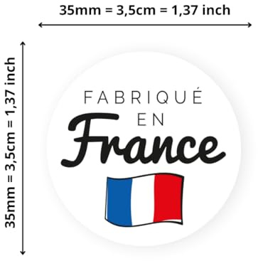 Avery - 140 Etiquettes Fabriqué En France Rondes Autocollantes - 35 Mm - Papier Recyclé - Fabriqué En France - 4 Planches A4 De Stickers Fabrication Française Pour Entrepreneurs