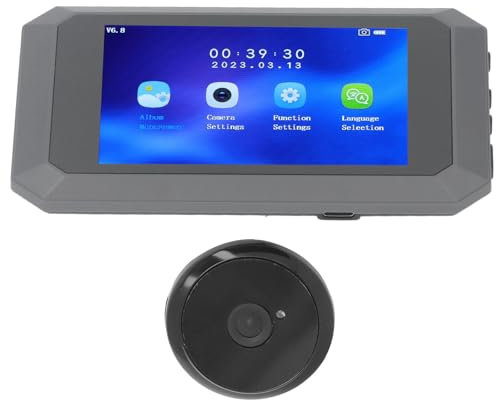 Visor de Puerta de Vídeo con Pantalla LCD HD de 1080P con Visión Nocturna por Infrarrojos, Visualización de 130 Grados, Detección de Movimiento, Grabación Automática para