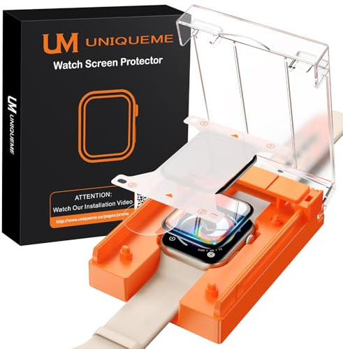 UniqueMe für 2 Stück Apple Watch SE/6/5/4 44mm Full Screen 7H Folie - [Sicherer Halt] Langlebigste & 3D Vollabdeckung - Blasenfrei, Kratzschutz und Klarheit für Ihre Apple Watch 44mm Schutzfolie