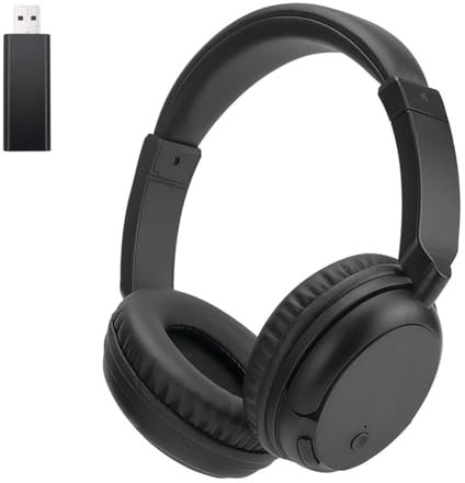 DEARBIRDER Auriculares InaláMbricos para TV, Auriculare Bluetooth, Auriculares De Diadema con Radio FM, Audífonos sobre La Oreja Ajustables Y Ligeros para Adultos, Adolescentes