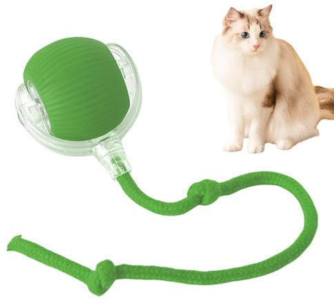 Interaktiv kattleksak med boll, kattboll med LED- , elektrisk automatisk kattleksak för innekatter, uppladdningsbar, med oregelbundna rörelser, 7 x 7 cm