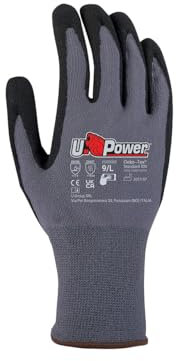U-Power Merengue Guanti Da Lavoro Antifortunistica Supporto Nylon Spandex Protezione Rischi Meccanici Grigio 10/XL