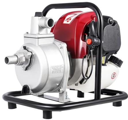 Petrol Water Pump Dirty Water Pump 2Stroke/4Stroke Heavy-Duty Gasoline Water Garden Pump for Garden Lawn Irrigation Swimming Pool (4Stroke)