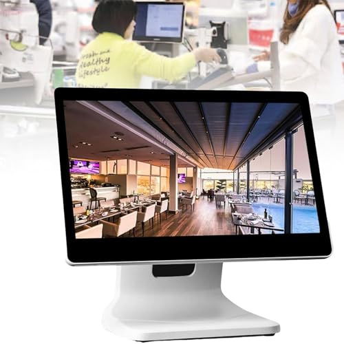 DUXMM Caisse Enregistreuse 4G,SSD 64 Moniteur à écran Tactile,Système De Caisse Enregistreuse Pos,avec écran Tactile LCD USB 15.6,pour La Vente Au Détail, Restaurant,4GB