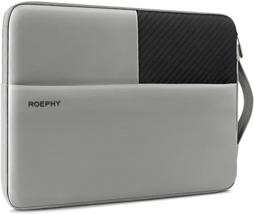 ROEPHY 16 Inch Laptop Sleeve Case,Waterproof Slim Computer Cover Bag with Handle for MacBook Pro 16, Dell XPS 16, HP Envy Pavilion, ASUS Vivobook,Lenovo ThinkPad,Grey