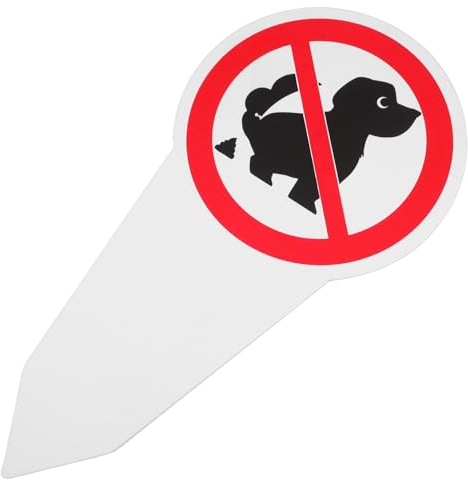 DOITOOL Cartello Divieto di Cani da Giardino con Paletto in PVC Resistente Segnale No Pooping per Prato e Cortile Indicazione Responsabilità Pulizia per Proprietari per Spazi Esterni e