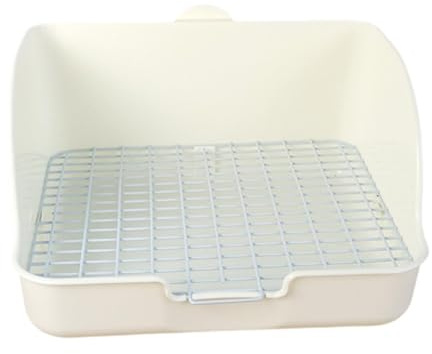 Générique Toilettes pour Lapins et Petits Animaux, de Toilettes pour Rongeurs avec Barrière Haute et Insert Amovible pour L'apprentissage de La Prop, Blanc