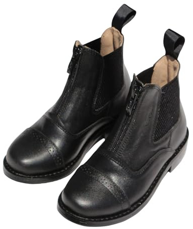 QLoztyse Botas de Equitación Infantiles Fabricadas en Cuero PU con Caña Corta Cierre Frontal Suela de Goma Que Brinda y Comodidad para Montar Adecuadas para Uso Diario y Actividades Ecuestres, 33