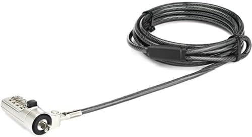 StarTech.com 6.5ft (2m) Laptop Cable Lock - 4-Digit Combination Laptop/Desktop Security Cable Lock for Wedge Slot Computers - Anti-Theft Vinyl-Coated Steel Combo Cable Lock - Portable (LTLOCKNBL)