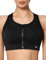 Yvette Starker Halt Sport BH Große Brüste mit Vorderverschluss Mesh Ringerrücken Ohne Bügel für Fitness Lauf, Schwarz,L Große Größen