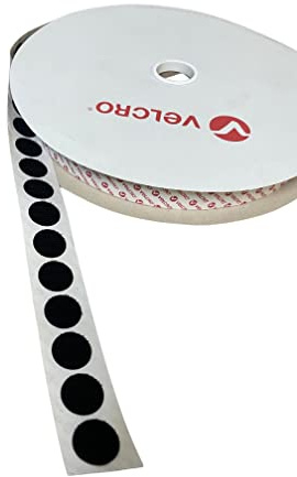 Velcro® Brand Black Stick On Coins Choice of Hook & Loop 22mm, Sticky Dots Double Sided Adhesive Pads, Sticky Coins, Strong Adhesive Dots (Hook, 10 Coins)