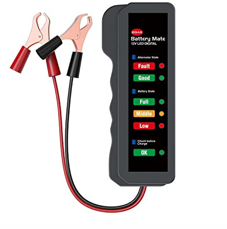 12V Tester Strumento diagnostico per Presa accendisigari per Auto con rilevatore di alternatore Digitale per Batteria con 6 indicatori LED