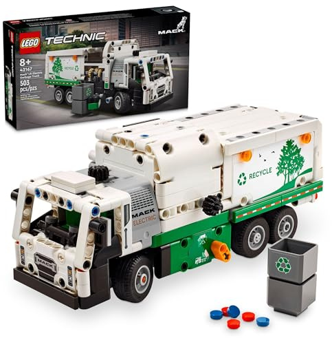 LEGO Technic Mack LR Electric Garbage Truck Toy, Buildable Kids Truck for Pretend Play, Great Gift for Boys, Girls and Kids Ages 8 and Up who Love Recycling Toys and Vehicles, 42167