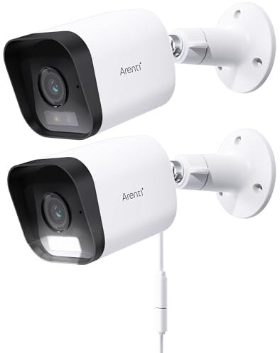ARENTI Set da 2 Telecamere Esterno 2,5K/4MP, Telecamera Sorveglianza Esterno 2,4GHz, Impermeabile IP65, Visione Notturna, Audio Bidirezionale, Rilevamento Intelligente, Registrazione 24/7