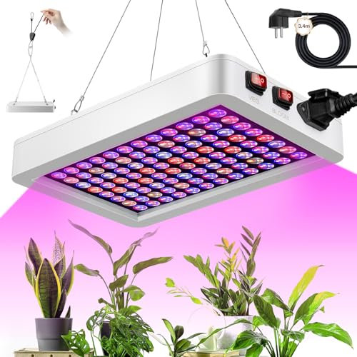 Lampe LED pour plantes FW1000 - Spectre complet - Avec UV IR - Double puces - Avec câble de 3,4 m - Pour jardin, serre, plantes d'intérieur, légumes et fleurs