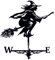 Foppla Wetterfahne, Retro-Hexenform, Wetterhahn, Metall, wetterbeständig, Windrichtungsanzeige, kreative Wetterfahne, Gartendach, Ornament für Haus, Garten, Rasen, Hof