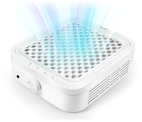JODSONE Collettore di polveri per unghie, 120 W, potente aspiratore, con filtro riutilizzabile, strumento per manicure e pedicure, per lucidatura unghie acriliche e uso domestico