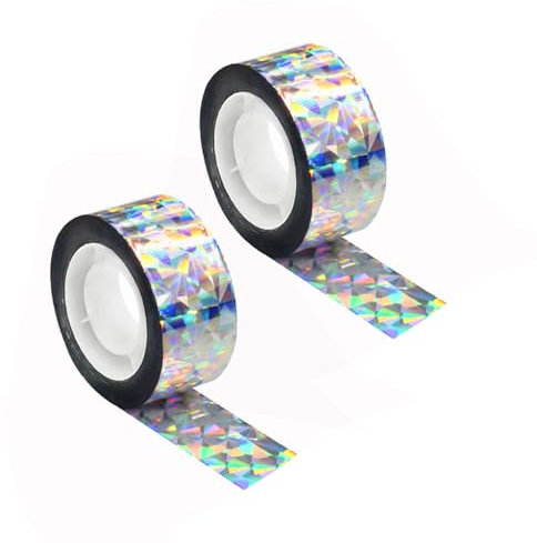 OAOSDH 2 Rollos De Cintas Repelentes De Pájaros Láser, Cintas Reflectantes De Doble Cara, Herramientas A Prueba De Aves, Adecuados para Huertos, Tierras De Cultivo Y Campos De Verduras.