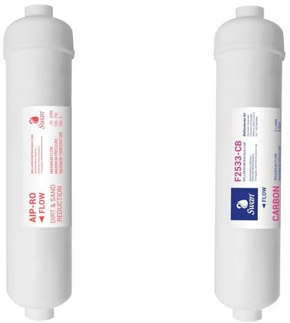 BELLEROFONTE | Set Filtri Acqua Osmosi Inversa | 2 Pezzi, Plastica e Carbone Attivo | Doppio Stadio, Filtro Sedimenti e Carbone | Riduzione sabbia, cloro e purificazione acqua potabile