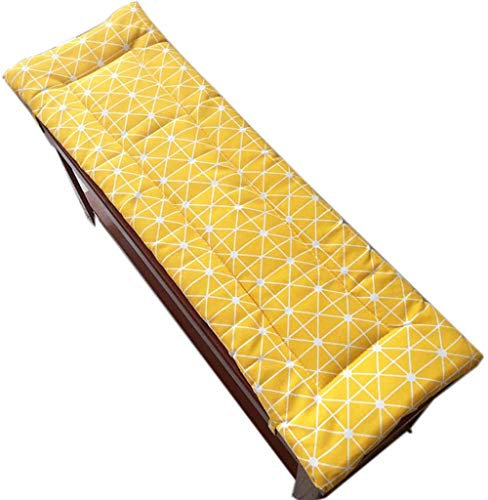 Outdoor/Indoor Beer Bench Cushion Waterproof Bankauflage Durable & Comfortable Seat Pad for Biergarten Elastic Bands Included (150x40cm Yellow)