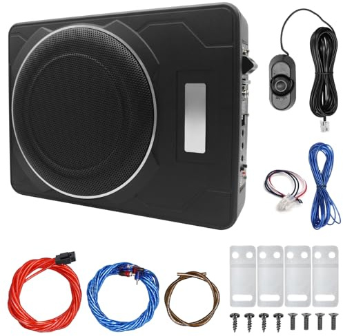 ZDETGU Subwoofer per Auto Alimentato da 10 Pollici 1200 W con Amplificatore Integrato, Altoparlante Sottile Sotto i Bassi per di Veicoli a 12 V