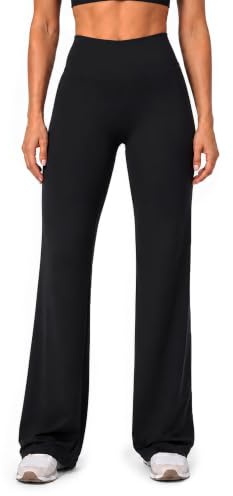 Zylioo Långa utsvängda byxor, leggings, dambyxor, långa ben, breda bootcut, yogabyxor, träningsbyxor, bootleg, jazzbyxor