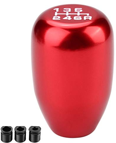KIMISS Para coche universal pomo de cambio manual de 6 velocidades, diseño ergonómico en rojo, cabeza de palanca de cambios para mayor precisión