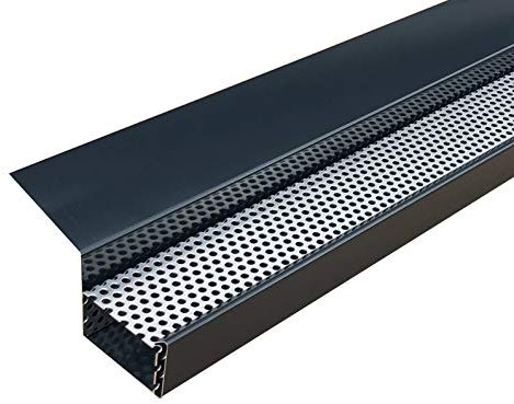 Kastendachrinne Simpel 2 Meter Aluminium anthrazit incl. Montagematerial und Laubschutz Aluminium