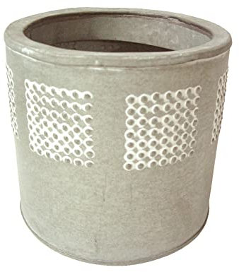 WH WORKING HOUSE MACETERO Maceta CUBREMACETAS Redondo Recto Metal Gris PEQUEÑO