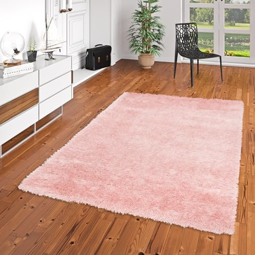 Pergamon Hochflor Langflor Shaggy Teppich Glow Rosa in 5 Größen