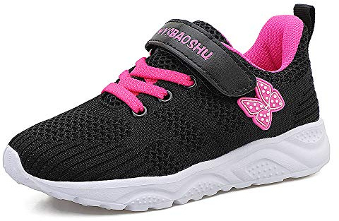 Scarpe da Ginnastica per Neonate Scarpe da Ginnastica per Bambina Scarpe da Passeggio per Bambini Piccoli Scarpe Casual Leggere e Traspiranti Nero 35
