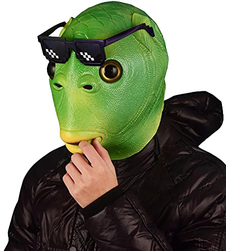 SUPRTOY Animal Latex Hood Maschera di pesce Accessori per cosplay di animali Halloween Carnival Costume Party Parade