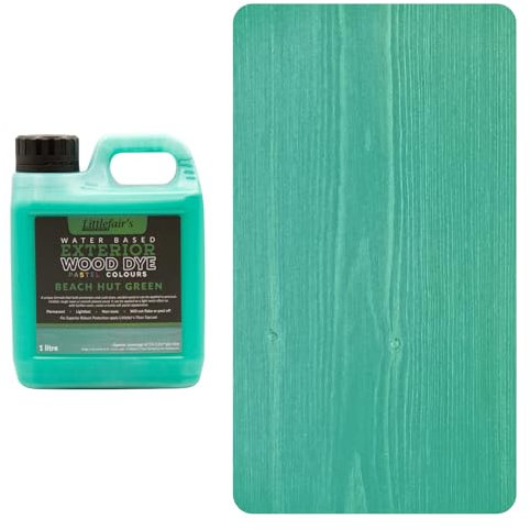 Littlefair's Holzlasur Außen 1ltr - Holzlasur Für Natürliche Holzmaserung - Wasserbasierte Holz Lasur - Schnell Trocknend, Schützt Und Umweltfreundlich - Farbe:Strandhütte grün)