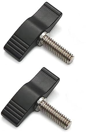 Tornillos moleteados M4 x 30 mm con asas, tornillos de mariposa, tornillo moleteado ajustable, 2 unidades (negro)
