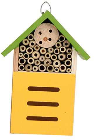 Yardenfun Maison Décorative Cabane Suspendue Bois pour Jardin Extérieur Maison Peinte pour Insectes Et Abeilles Pollinisatrices