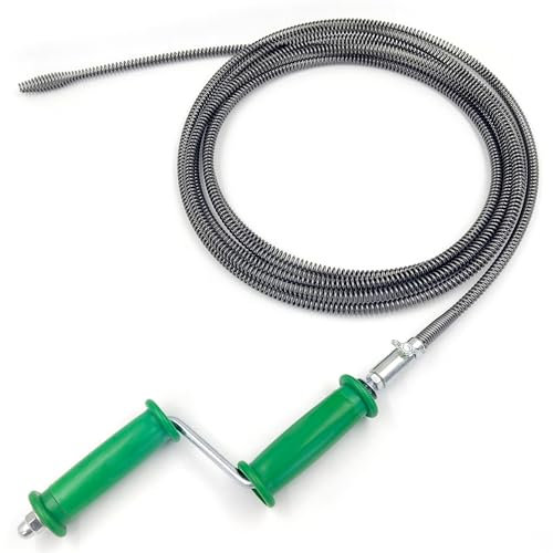 LYLIDIA Abflussspirale Rohrreinigungsspirale 10mmx5m Abflussreiniger Spirale Abfluss Rohrreinigungswelle Rostschutz Drain Clog Cleaner Rohrreiniger Verstopfung Abfluss Reinigen für Toiletten, Kanal