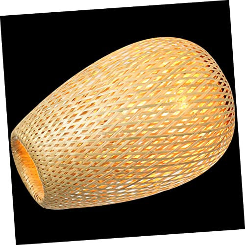 Cabilock Lampenschirm Aus Bambus Geflochtener Lampenschirm Lampen Am Bett Wandleuchte Swag-lampe Dschungel-lampenschirm Kronleuchter Aus Gewebtem Korbgeflecht Retro Laterne Bambus Weben