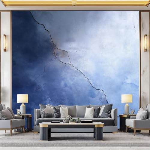 3D Effect Photo Wallpaper Minimalism Texture Vintage, Panoramic Custom Light Gray Photo Wallpaper Wall Mural - Poster Decoration for Bedroom Living Room Corridor 138 x 101 inch (W x H)