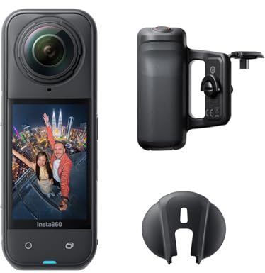 Insta360 X5 Paquete de empuñaduras de fotografía - Cámara 8K 360° Resistente al Agua, líder con Poca luz, Efecto Selfie Stick Invisible, Lente Dura y reemplazable, estabilización, con Triple Chip IA