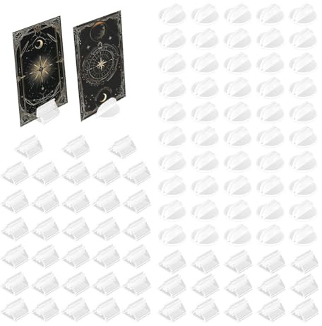 Fegtrtyoa Portatarjetas - 98 Portafotos de Plástico Transparente para Mesas, Versátiles Portatarjetas para Números de Mesa y Juegos de Mesa.