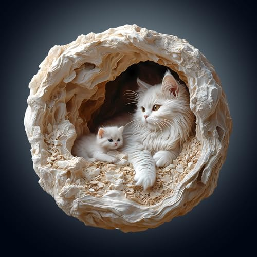WOODBESTS Puzzles en bois pour adultes - Nid de famille de chats