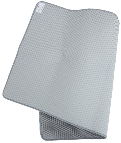 SHOWERORO Alfombrilla para Caja de Arena para Gatos 120x70 Cm, Tapete de Panal de Abeja de Doble Capa y Antideslizante, Alfombra Atrapa Arena Lavable a Máquina para Protección del Suelo