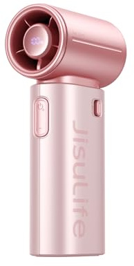 JISULIFE Handheld Fan Life9S - Sleek Chrome: Turbo Power, 22 Hours Cooling