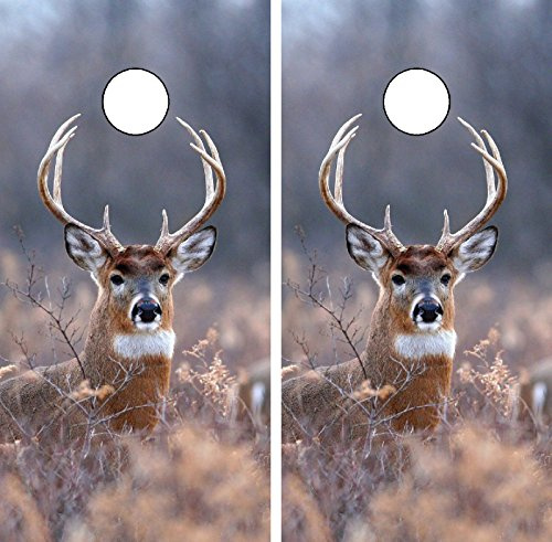 C232 Deer Hunting Buck Cornhole WRAP Wraps Laminated Board Boards Decal Set Decals Vinyl Sticker Stickers Bean Bag Game Vinyl Graphic Tint Image