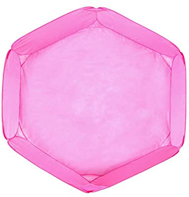 Parc portable respirant pour petit animal domestique Clôture d'exercice Clôture de cour transparente Parc de jeu pliable pour cochon d'Inde, lapins, hamster, chinchillas et hérissons (rose)